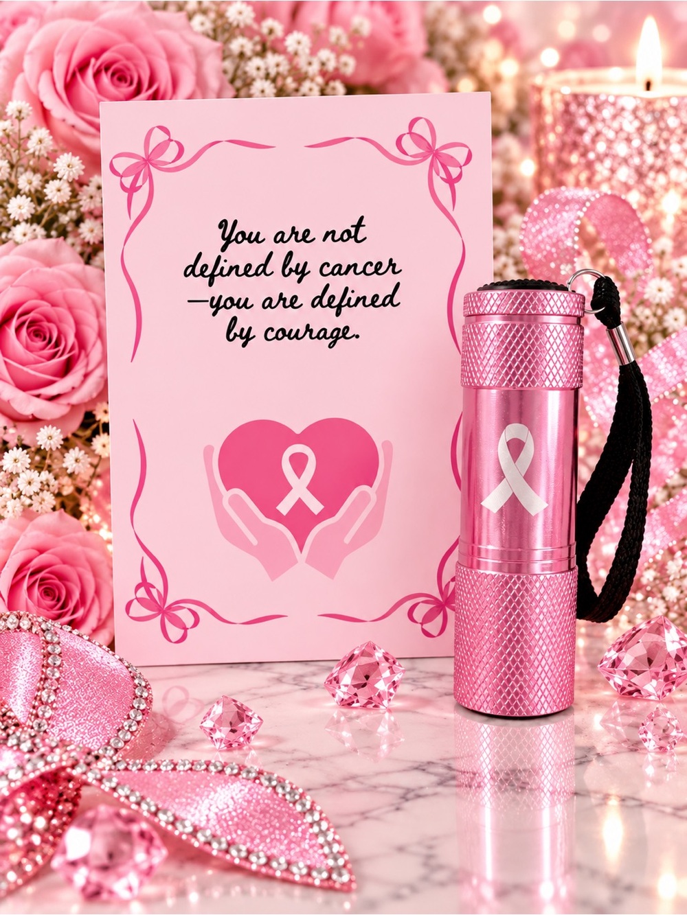 **BUY NOW** Set of 4 Pink Breast Cancer Awareness Mini Flashlight